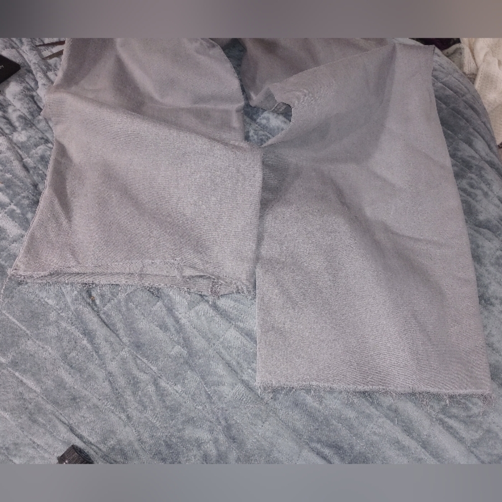 Oat New York Size 6 Women's 11" Wide Leg Jeans Gray Raw Hem Scandi Coastal - Picture 7 of 11